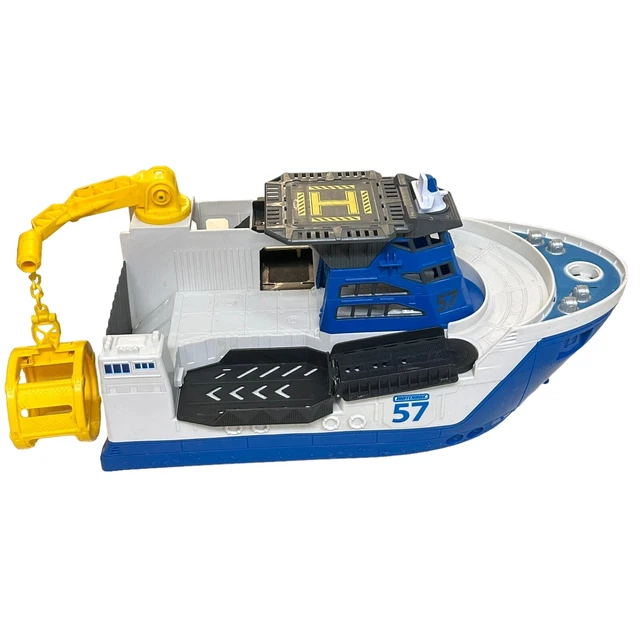 MATCHBOX 57 MARINE Rescue Shark Ship Boat Helicopter Pad Lift Bath Tub