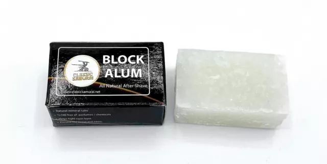 Block Alum Stone 2.5oz (70gr) After Shave Blood Stopper by Classic Samurai