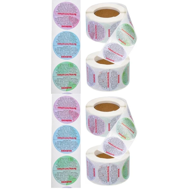 4 Rolls Kerzen-Sicherheitsaufkleber Kerzen-Warnaufkleber Rolle Etikett
