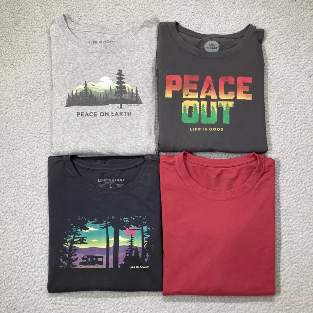 Life Is Good Crusher Tee Lot Of 4 Women's Size L