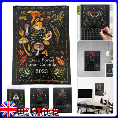 DARK FOREST LUNAR Calendar 2023 Wall Calendar Monthly Colorful Wall