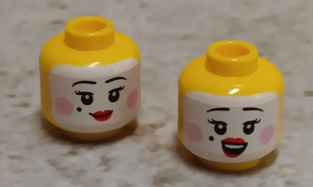 LEGO Clown Makeup GirlHEAD Dual Faces Sides White Cream Face Red Lipstick Fair