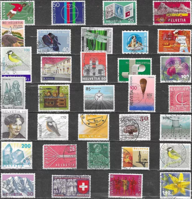 Lote nº 2 de sellos usados diferentes de Suiza