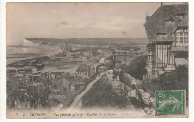 CPA 76 - LE TRÉPORT : VUE GÉNÉRALE PRISE DE L'ESCALIER DE LA FALAISE (SEINE-Mme)