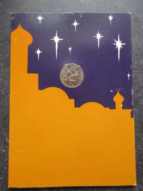 1978 Manx 1 Pound Coin on Christmas Card Worlds First I pound coin