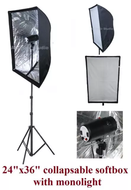 160w Photo Video Studio Strobe Monolight Flash Reflective Softbox Lighting kit