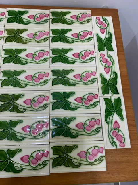 Tiles Rare Antique Vintage Architecture 6x3 inch Backsplash Art Deco England 5
