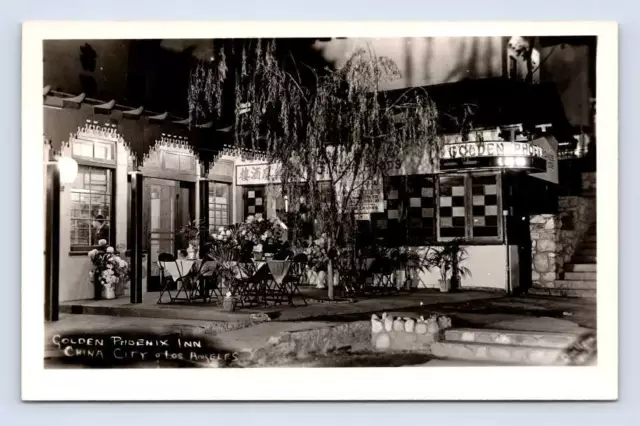 Golden Phoenix Inn LOS ANGELES Chinatown RPPC Vintage Photo Postcard 1940s