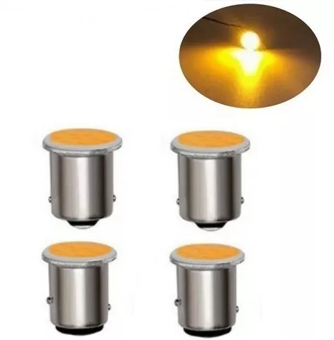 4x ampoules LED BA15S COB Orange pour Clignotants 1156 2 roues scooters motos