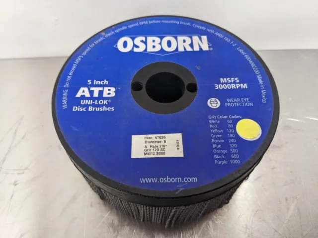 Osborn 47035 ATB Uni-Lok Disc Brush 5", 7/8" hole, 120 Grit 3000 RPM