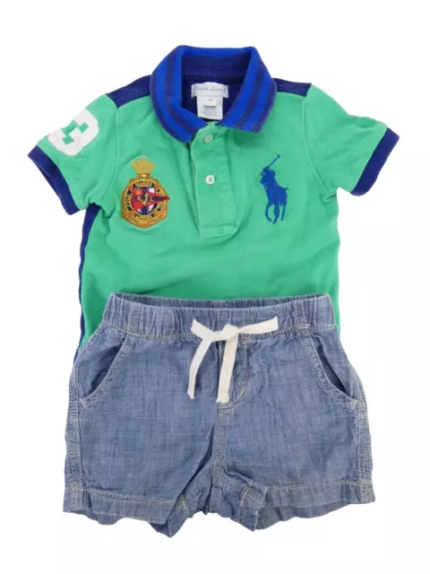 Ralph Lauren Poloshirt Baby Junge Outfit Set Gap Denim Shorts Alter 6 12 Monate