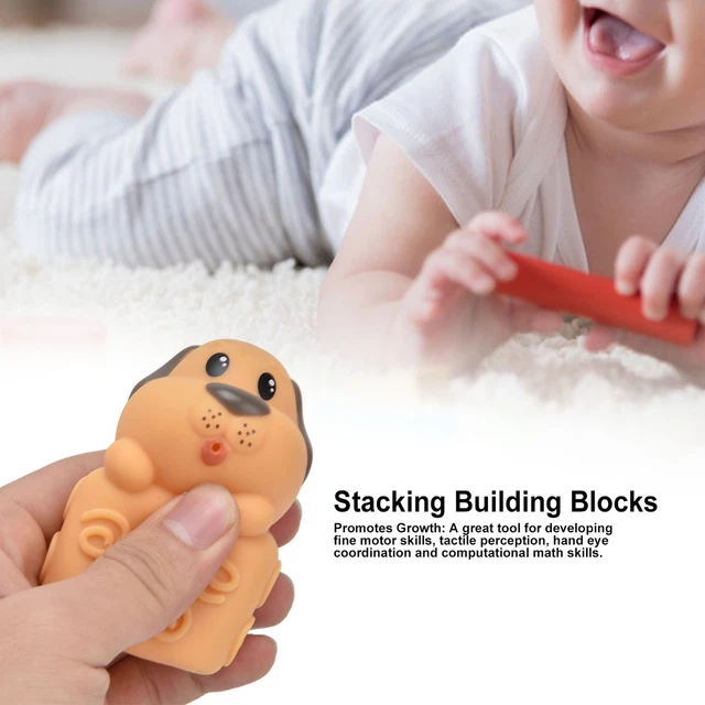 6pcs Baby Soft Blocks Animal Stacking Building Blocks Squeezing Teething For Tt
