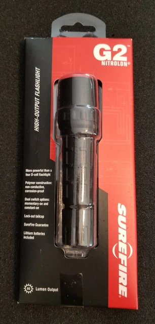 SureFire G2 Nitrolon Incandescent Flashlight (BLACK) - NEW Unopened SureFire G2 Nitrolon Incandescent Flashlight (BLACK) - NEW Unopened