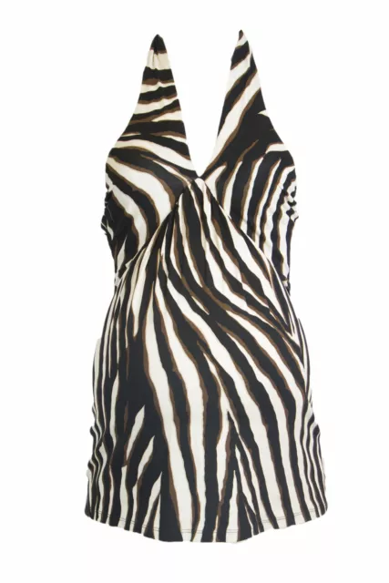 OLIAN Maternity Women's Multi Animal Print Halter Top XS $98 NWT