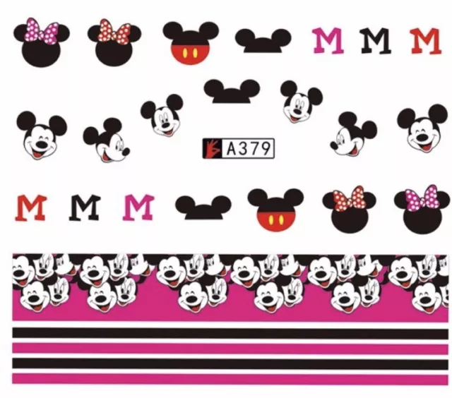 NAIL ART WATER Transfer Sticker Disney Mickey Minnie Mouse Cartoon Decal  Manicur $2.49 - PicClick