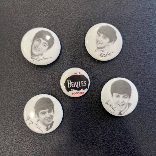 Complete Set of THE BEATLES Pins - Beatles Booster Pin