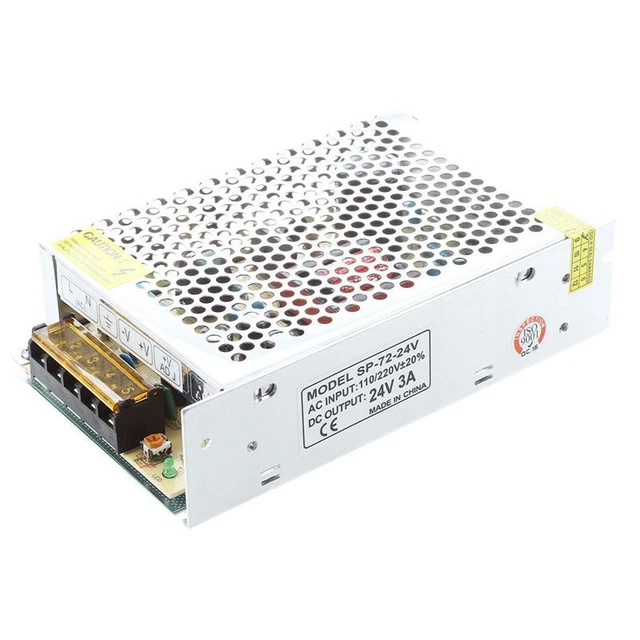 AC 110/220V 24VDC 3A 72W Supply Transformer for LED Flexible Strip Lamp B4T6