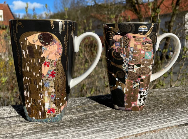 Gustav Klimt / Goebel Kaffeetassen, Die Erfüllung. 2 Stück.
