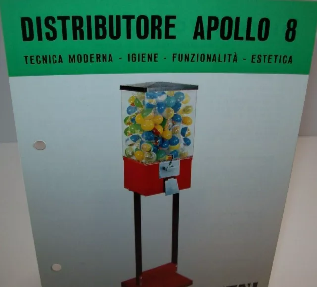 Apollo 8 Vending Machine FLYER Italian Text Vintage Coin-Op Vendor Sheet CDA