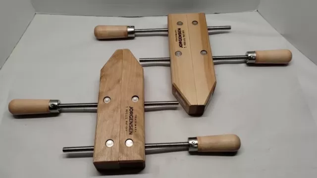 (2) JORGENSEN 10"  Hand Screw Wood Clamps - Woodworking Adjustable Clamp - NEW