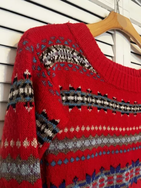 AMERICAN EAGLE AEO Women’s Size S Small Sweater Shirt Top Fair Isle Wool Blend 3