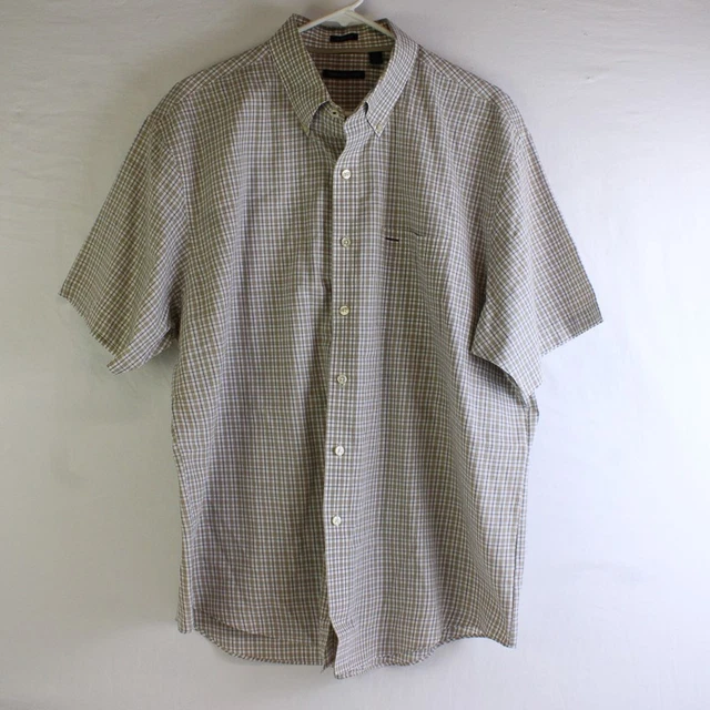 Chemise Homme Van Heusen Manches Courtes Oxford - Blanc, Taille 15 1/2, Coupe Régulière, Neuve Avec étiquette