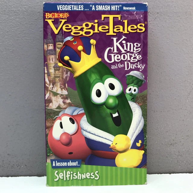 veggietales-king-george-the-ducky-vhs-video-tape-christian-lesson