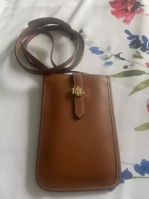 Ralph Lauren Tan Cross Body Purse Leather