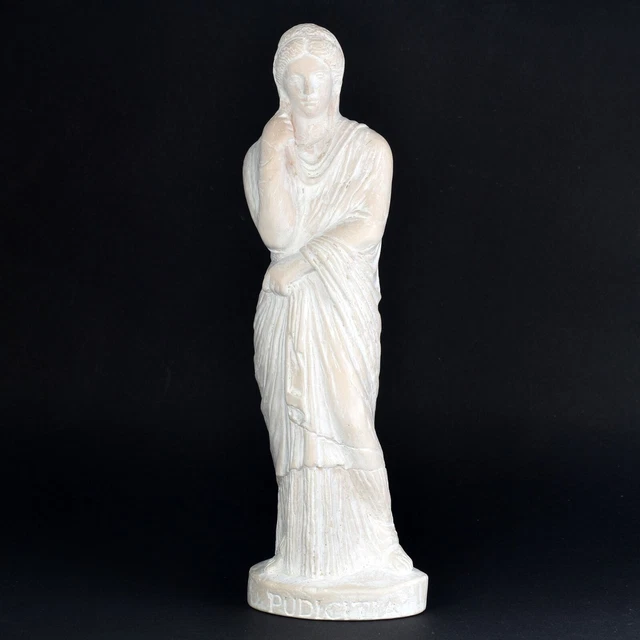 Pudicitia (Vertu) Déesse Romaine Grande Statuette En Terre Cuite 25Cm