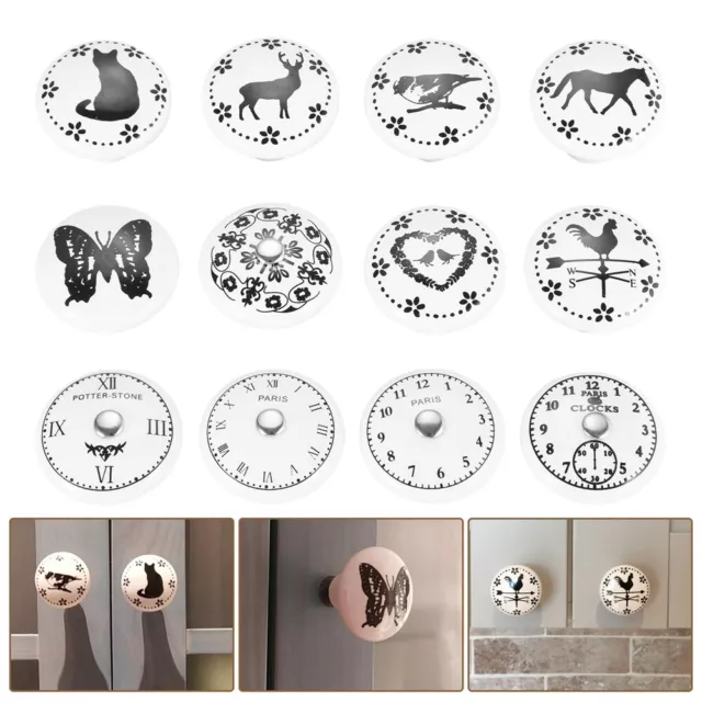 Clock Style Ceramic Knobs Cabinet and Door Pulls Drawer Dresser Handles Hardware