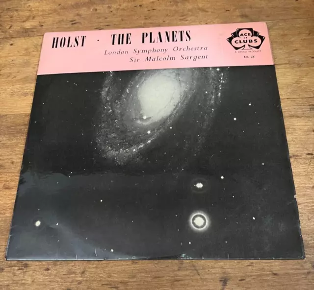 Malcolm Sargent Holst The Planets LP Ace Of Clubs ACL26-EX/VG+