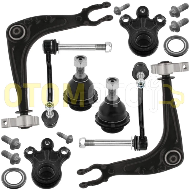 Kit Bras De Suspension Avant 8 Pièces Compatible Citroën C2 C3 DS3 - Triangles, Rotules, Biellettes