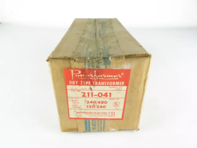 New Jefferson Electric Powerhouse 211-041 240/480 120/240 Dry Type Transformer