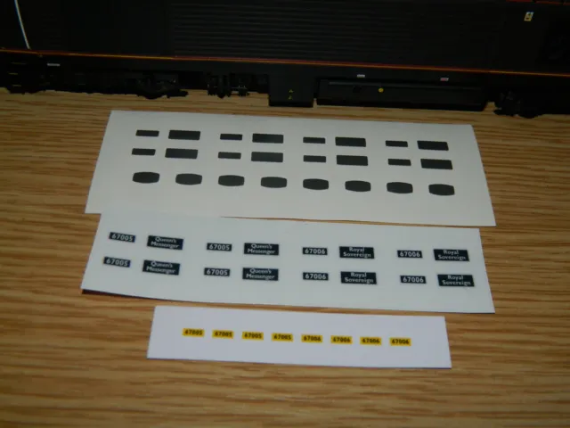 Class 67 Royal Loco Nameplates Self Adhesive for OO Scale Hornby +Silver Buffers