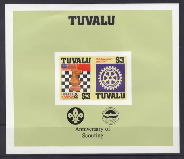 Tuvalu 1983 Scouting, Rotary, Chess Imperforate Mini Sheet, Fresh MUH