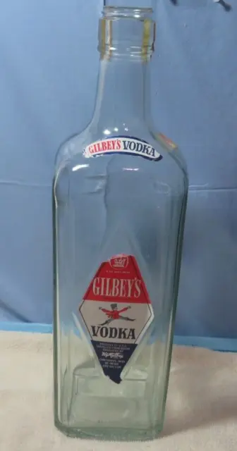 Vintage Large GIBEY'S  Vodka Glass 1 Gallon Bottle  with  KANSAS LIQUOR STAMP