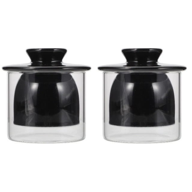 2 un. Nuevo frasco de mantequilla de cerámica mantequilla vidrio de barro tapa mantequilla plato caja de mantequilla