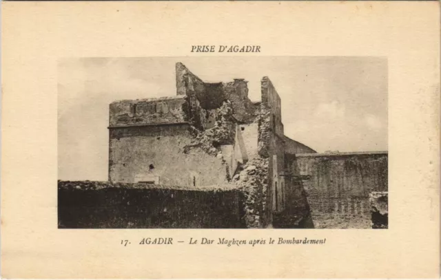 CPA AK Militaire AGADIR Le Dar maghzen apres le bombardement MAROC (23945)