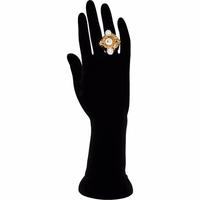 Alexander McQueen Large Pearl Skull Ring N SZ11 S BOXED Perfect Gift & Authentic