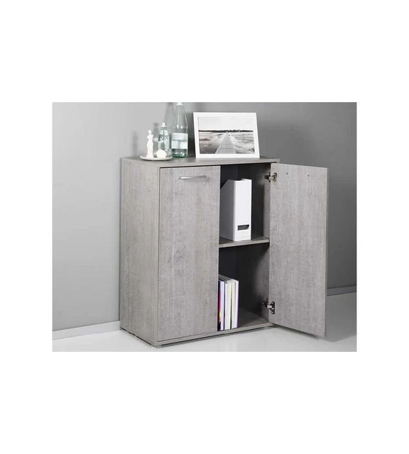 Armadio multiuso 2 vani 16mm cemento 353x720x876 standard