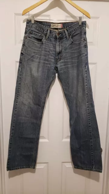 Levis 505 Straight leg mens jeans size 31x32 denim blue regular fit pockets logo