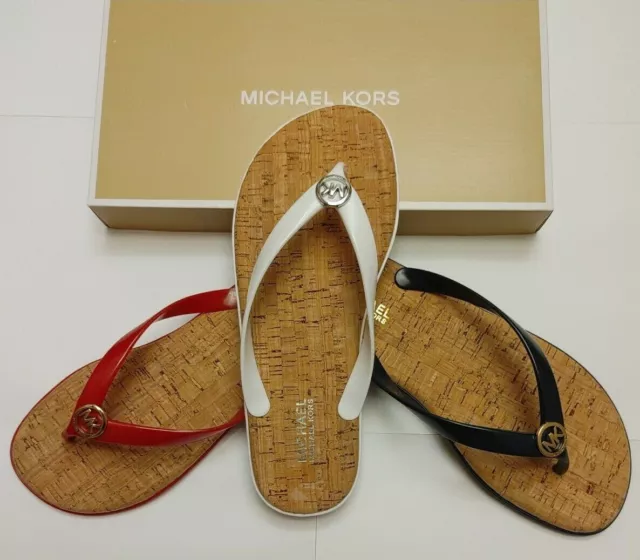 Michael kors jet set cheap jelly flip flops black