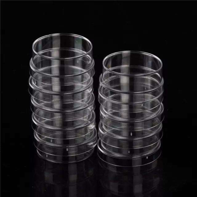 10Pcs Sterile Polystyrene Plastic Petri Dishes Plate With Lids 35x15mm _tu