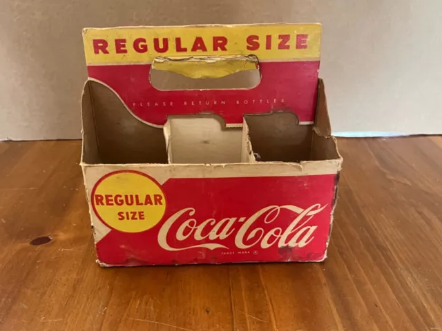 Vintage coca cola 6 pack holder coke six pack bottle carrier cardboard carton