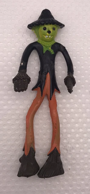 Vintage Halloween Bendy Scarecrow Witch Figure