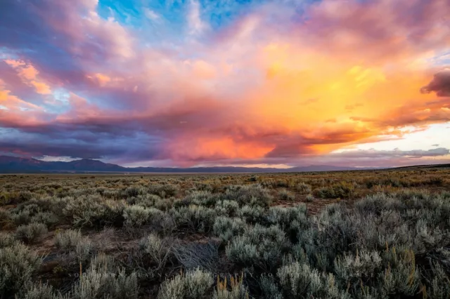 Southwest Photography Print - Storm Clouds Over Sagebrush near Taos New Mexico