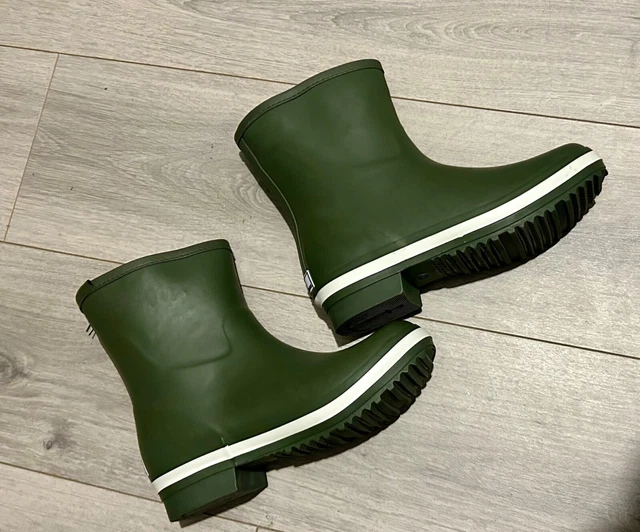 Seasalt Cornwall Storm Chaser Wellies Fleece Lined Boot Alpine Green Rrp £45