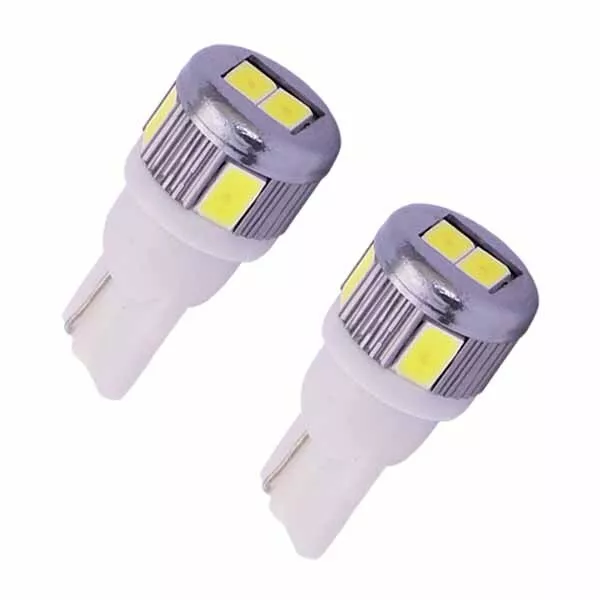 Bombillas laterales LED 501 T10 2 x 6 SMD LED blanco puro W5W 6000k - SUPER BRILLANTES