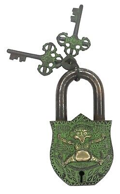 Tibetan Garuda Shape Door Lock Victorian Antique Style Brass Handmade Padlock 2