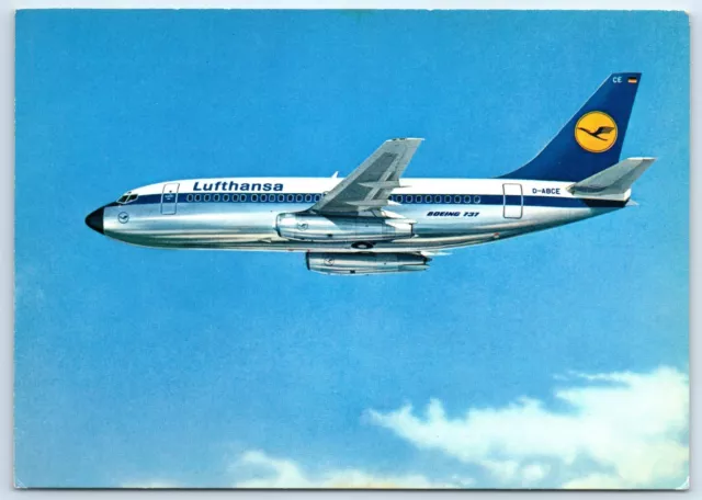 Postcard Lufthansa Boeing 737 City Jet Plane